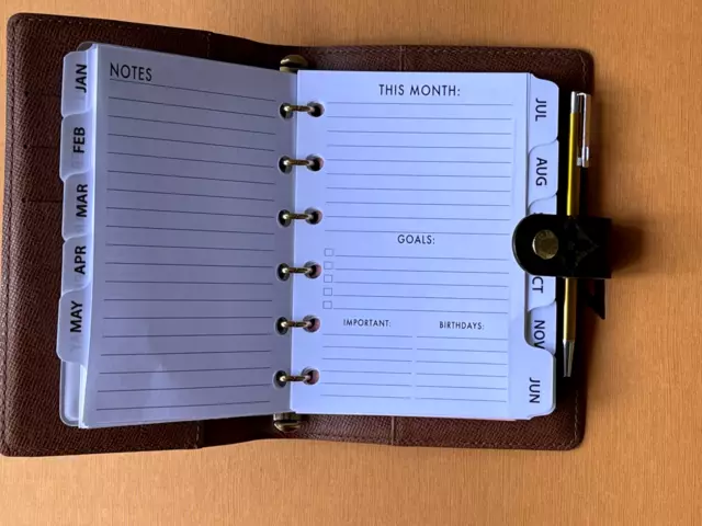 FITS LOUIS VUITTON PM small Agenda LV~Calendar Planner Organizer Refill  Paper+ £23.14 - PicClick UK