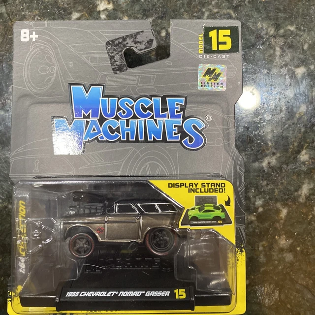 MUSCLE MACHINES SERIES *1955 CHEVROLET NOMAD GASSER* Gold Wagon 15