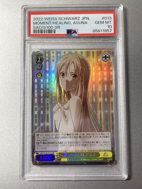 PSA 10 GEM MINT Weiss Schwarz Moment of Healing, Asuna SR SAO 10th Anniversary