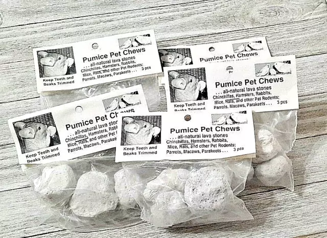 Pumice Pet Chews chinchilla  30 piece- 10 bags - 3 stones per bag