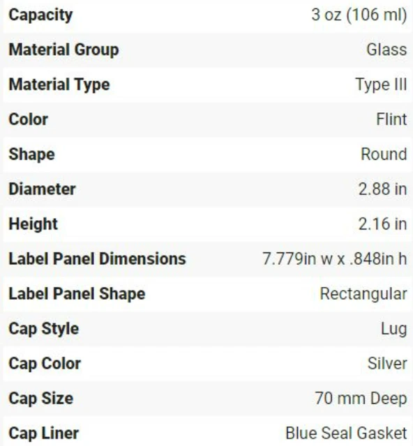3 oz Clear Glass Food Jars (Silver Metal Lug Cap) - 1 pallet (4000 jars, lids)