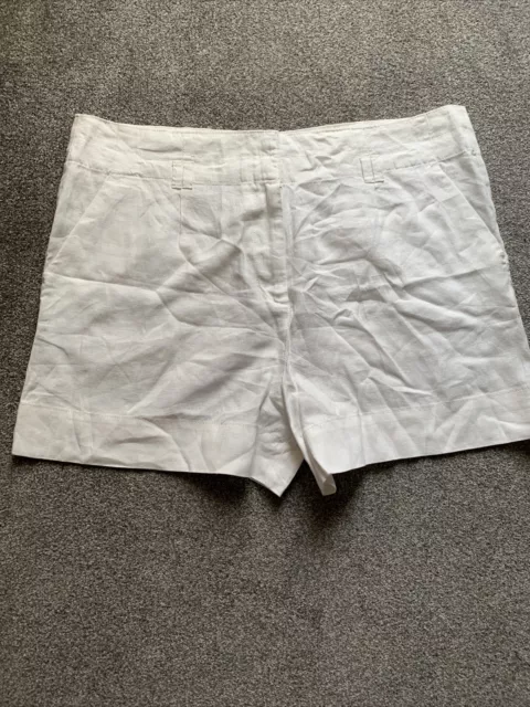 womens Next Plus Size Uk 22 White Linen Casual Beach Summer Holiday shorts