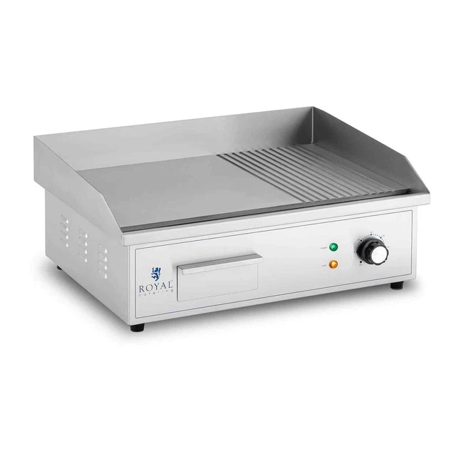 Plancha Électrique Professionnelle Plaque De Cuisson Lisse Rainurée 54x35cm 3kW
