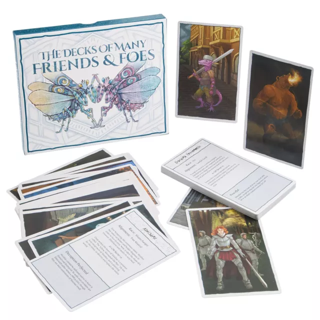 The Decks of Many Friends and Foes (2 Decks) Jumbo Tarot Cards Set RPG DND