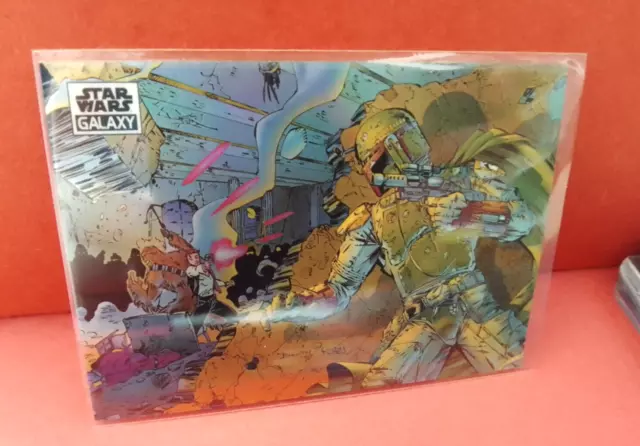 2022 Topps Star Wars Chrome Galaxy Boba Fett Refractor n°32 Art By Brett Booth