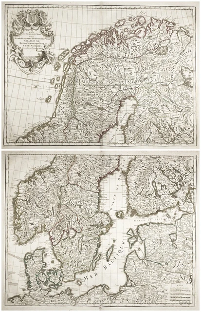 Scandinavia Norvegia Sweden Finland Norge Sverige Finlandia Mappa Delisle 1780