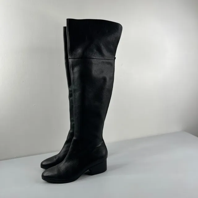 Ralph Lauren RLL Dallyce Boots Womens Sz 9.5B Black Leather Upper Knee High