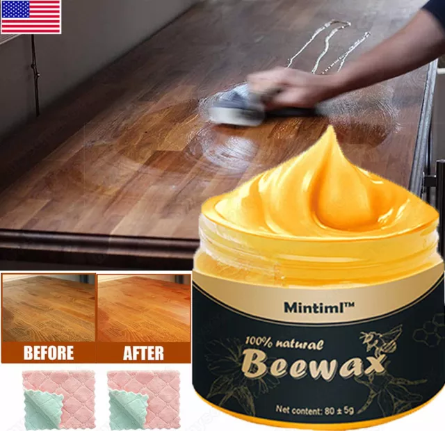 Beeswax- Furniture Polish Natural Traditional Wood Seasoning Beewax 80g Home US