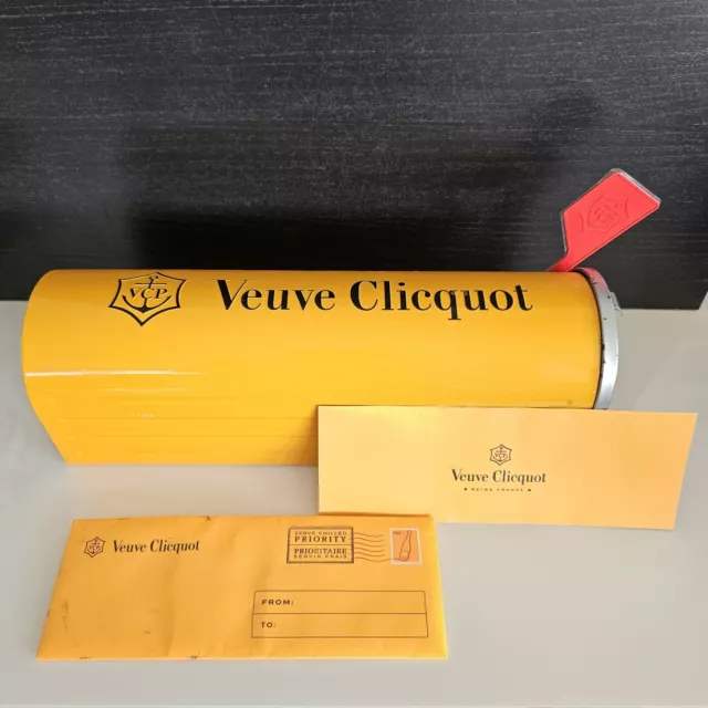 VEUVE Clicquot CHAMPAGNE Orange Ltd Edn MAILBOX Letterbox TIN With Letter Empty