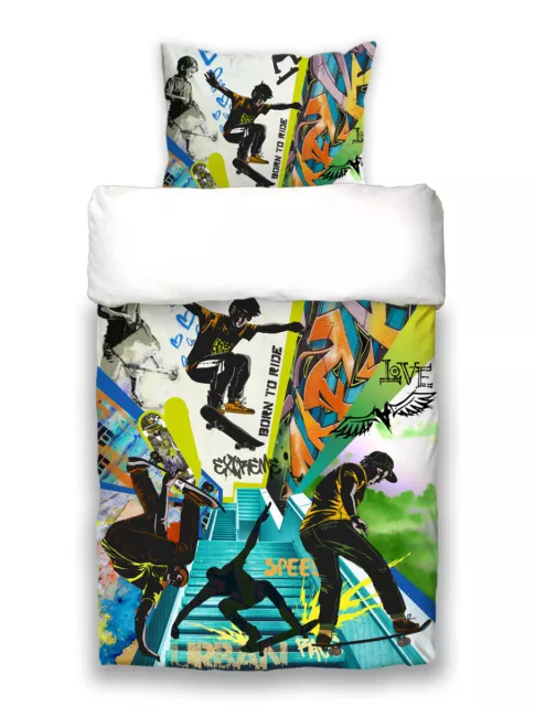 beties „Graffiti Skateboard“ Jugend Wende Bettwäsche ca. 155x220 cm