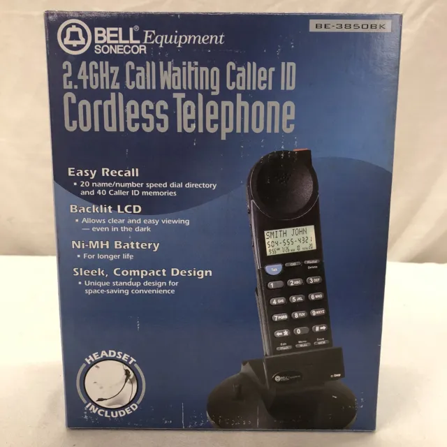 BELL EQUIPMENT SONECOR 2.46Hz CALL WAITING CALLER ID CORDLESS TELEPHONE