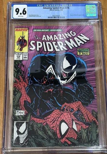 Amazing Spider-Man #316 CGC 9.6 1st Venom Cover Todd Mcfarlane