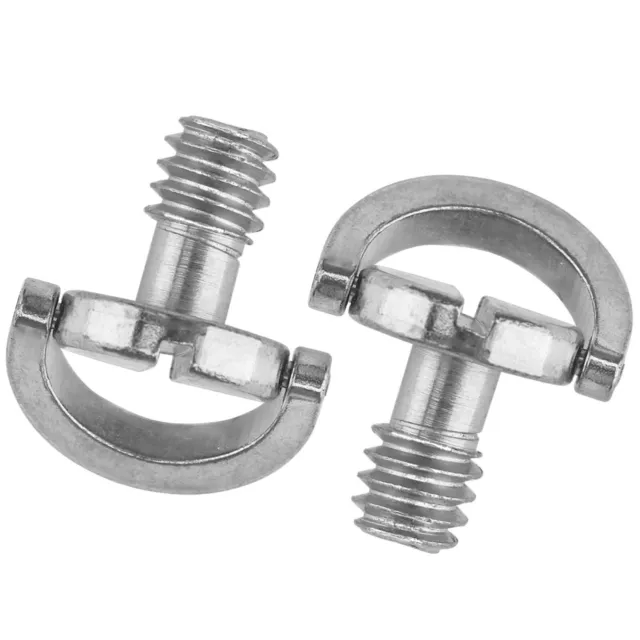 2PCS D-Ring Stainless Steel Mounted Screw Silver Fit For Camera Tripod Monopod