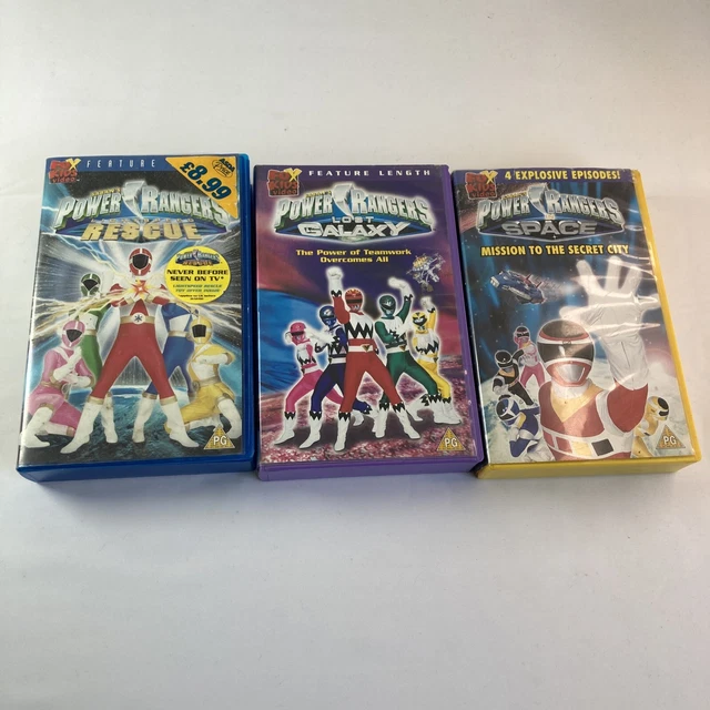 POWER RANGERS VHS Bundle 3 Tapes Lost Galaxy , Space, Light Rescue £