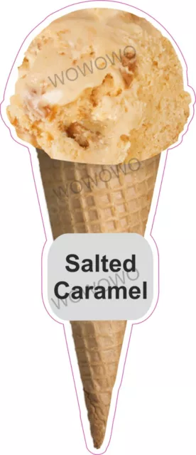 Ice cream van sticker Salted Caramel Scoop Cone waffle trailer shop decals