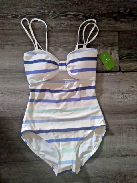 New Kate Spade Striped One Piece Swimsuit Stripe Small