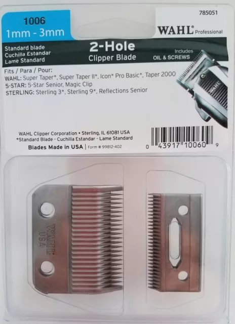 Lame tondeuse 2 trous Wahl Professional (1 mm-3 mm) #1006