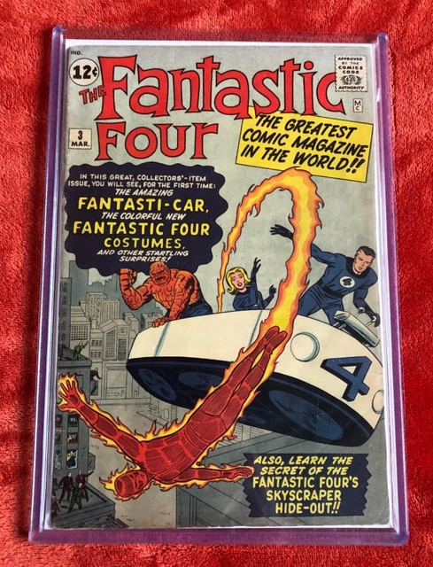 FANTASTIC FOUR #3  Marvel 1st FF Uniform 1st Fantsti-Car 1st Miracle Man 1st HQ
