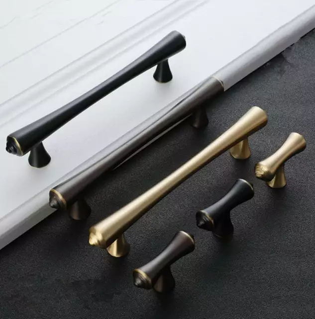 Brass Cabinet Handles Dresser Drawer Pulls T Bar Knobs Black Kitchen Hardware