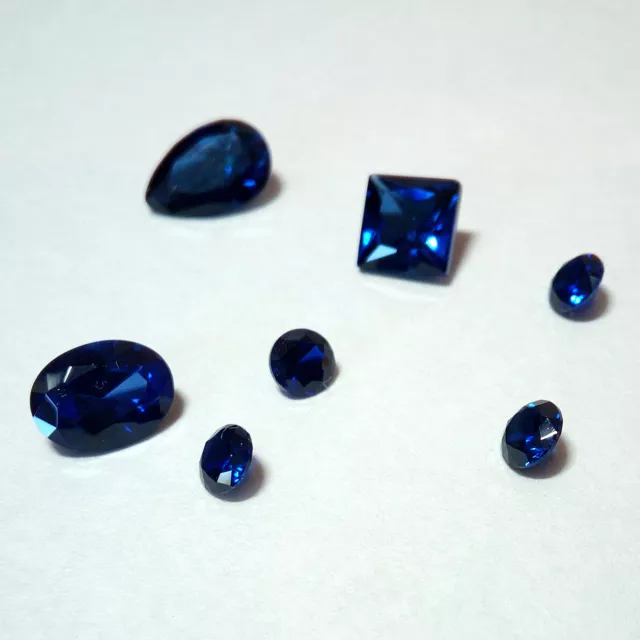 Lab Created Blue Sapphire #34 Choice of Cut & Size 2mm-12mm