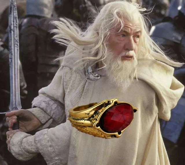 GANDALF RING THE Lord of the Rings LOTR Narya Fire Red Cosplay Prop £12.24 PicClick UK