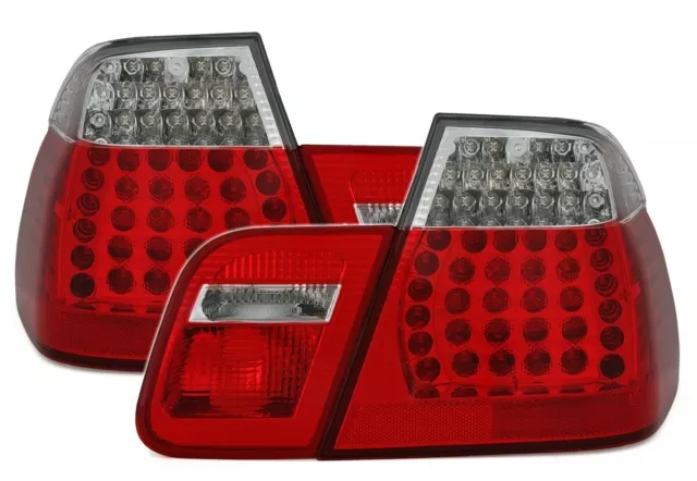 LED Rückleuchten Set in Rot Weiss für 3er BMW E46 Limo 5/98- Heckleuchten 2