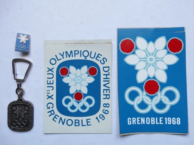 Lot De Badges Et Porte-clés - Jeux Olympiques De Grenoble 1968, Portés