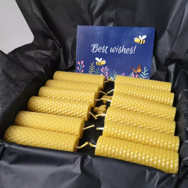 Beeswax Candles Home Decor  6, 8 ,12  Pure Natural Hand Rolled Handmade Eco UK