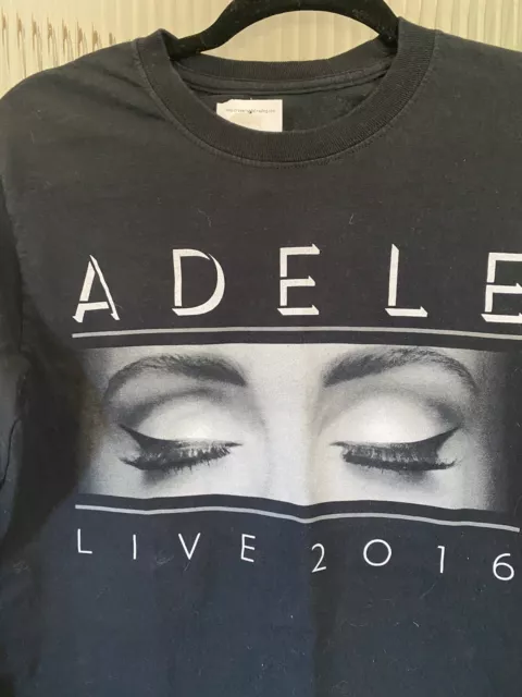 ADELE 2016 Tour Concert T-shirt Black Long Sleeve Tour Cities Sz Women’s Small