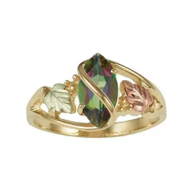 Rings Mystic Women Leaf Gold Jewelry Filled fashion 14K Hills Fire Black Yellow