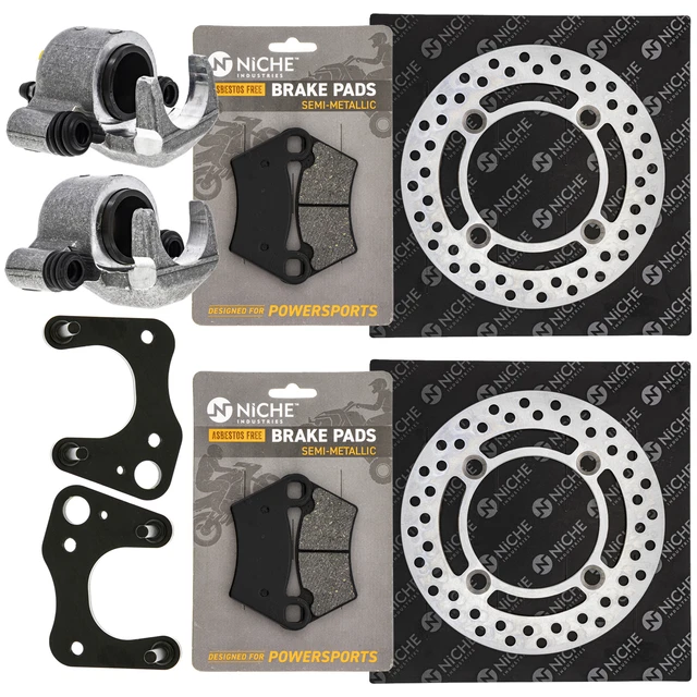 NICHE Front Brake Rotor Caliper Pad Set for Polaris ACE 570 1911373 1911374