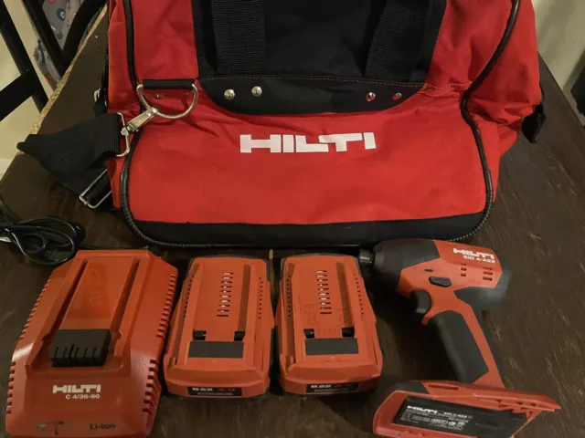 hilti 22v 1/4 impact and bag tools