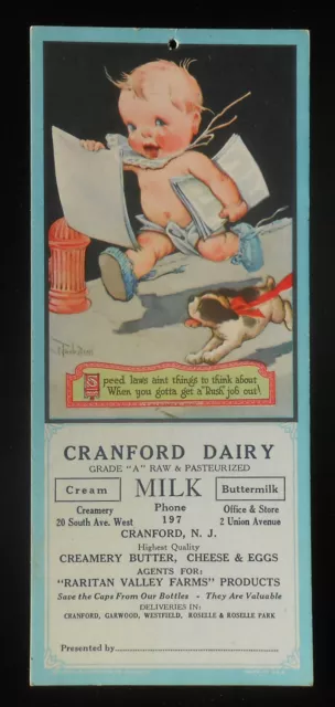 1920s? Twelvetrees Artist Signed Art Cranford Dairy Milk Raritan Valley Farms NJ