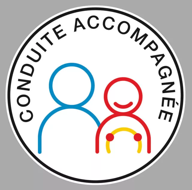 CONDUITE ACCOMPAGNEE APPRENTI DISQUE OBLIGATOIRE 15cm AUTOCOLLANT STICKER CB085