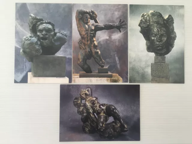 Lot  4  Cartes Postales   ANTOINE BOURDELLE   Bronze  Statues  Postcards