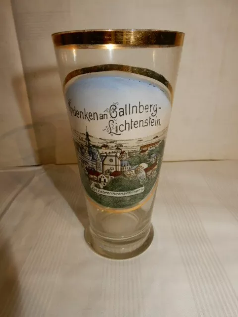 Altes Andenken - Emaille  Gallnberg - Lichtenstein  " Kgl. Lehrerinnenseminar  "