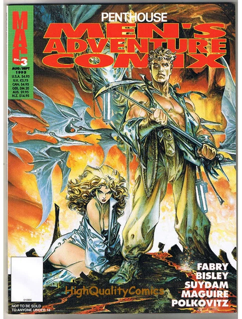 PENTHOUSE MEN'S ADVENTURE COMIX 3, Glenn Fabry, Simon Bisley, 1995, NM
