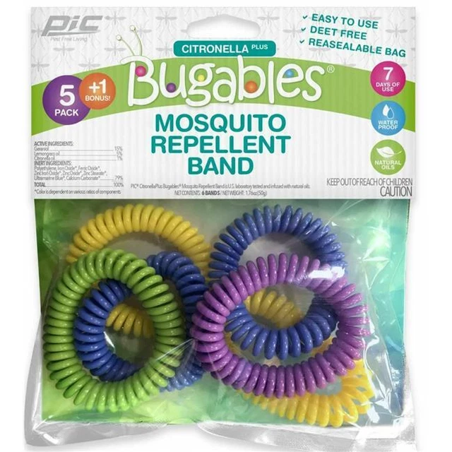 Pic 6PKBCBTS Citronella Plus Bugables 7-Day Mosquito Repellent Band  Pack of 6