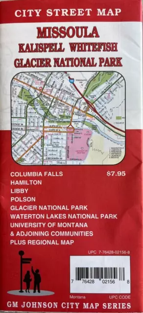 New AAA MISSOULA/KALISPELL/GLACIER NATIONAL PARK City ROAD MAP  2022 GM JOHNSON