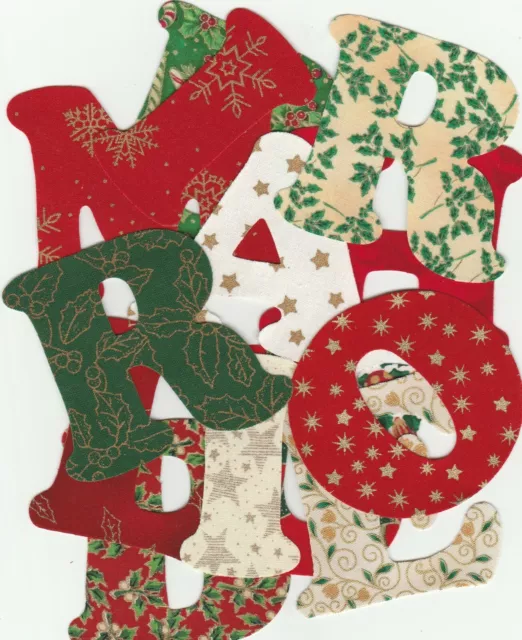 CHRISTMAS Alphabet Letter ~ DIE CUT ~ IRON-ON ~ READY TO SEW/APPLIQUE ~ FABRIC