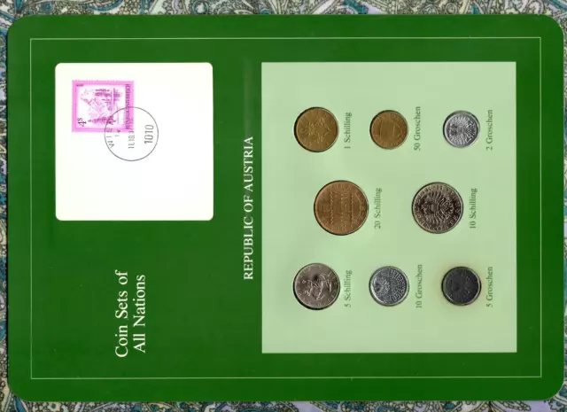 Coin Sets of All Nations Austria 1981-1982 UNC 10.1 Schilling 2 Groschen 1982