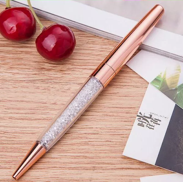 Rose Gold Crystalline Stardust Made With Swarovski Crystals Ballpoint Pen UK NEW