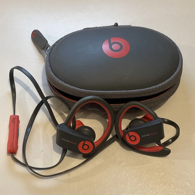 Beats by Dre - Power Beats OG Bluetooth headphones Great Condition Red Grey