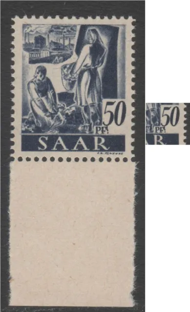 Saar 1947, Mi.Nr. 220Z** PF I, "Berufe u. Ansichten (I), postfrisch, TOP !!