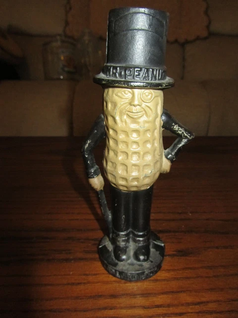 Vintage Cast Iron Mr. Peanut Bank - Planters Peanuts Memorabilia