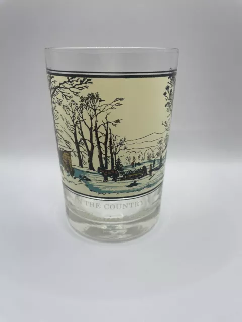 Arby’s Currier and Ives Winter in the Country - Getting Ice Drinking Glass