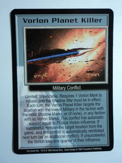 1998 Babylon 5 Ccg - The Great War - Rare Card - Vorlon Planet Killer