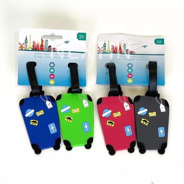 Travel Luggage Tags Set of 2 Name Tag Address ID Labels for Suitcase Bag Baggage