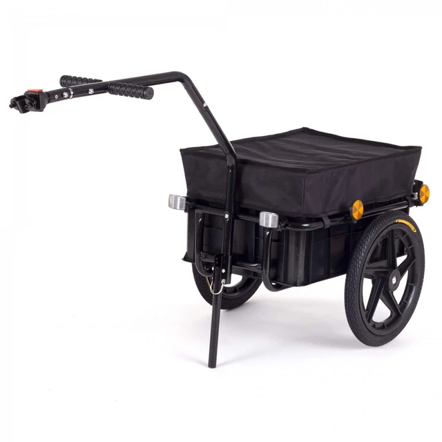Hauki Rimorchio Per Bicicletta Passeggino Per Cani 2 In 1 Pieghevole Grigio 130x72x90 Cm Carrellino Per Cani Fino A 40 Kg Con Catarifrangenti Bandiera Trasportatore Per Cani Bici 82731449