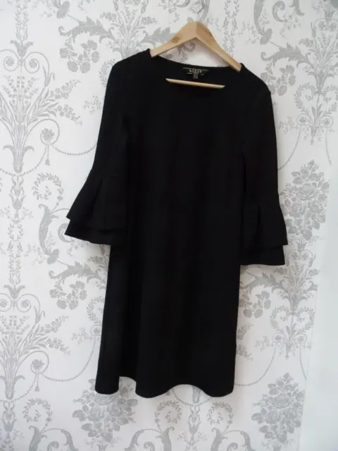 LIPSY LONDON ladies black 3 / 4 sleeve tunic shift dress UK 12 EXCELLENT